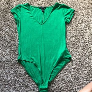Short sleeve green body suit